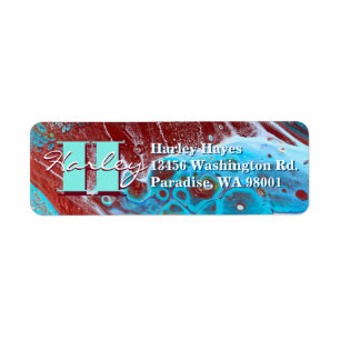 Copper and Teal Acrylic Flow Art