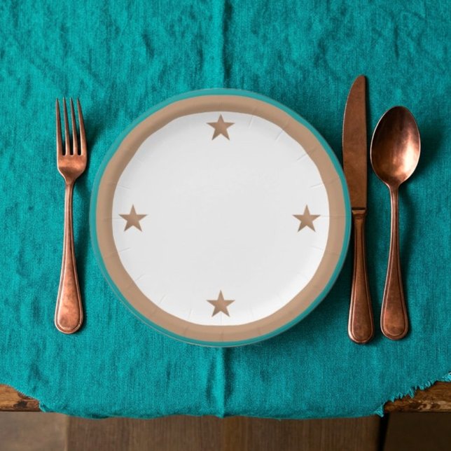 Copper and Turquoise Party  Paper Plate (Creator Uploaded)