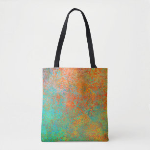 Copper and turquoise texture tote bag