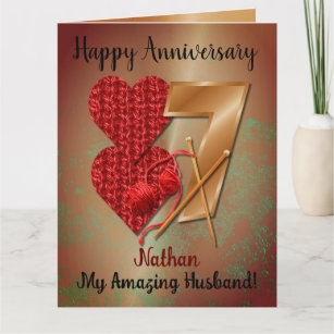 Copper And Wool 7th Year Anniversary Card Husband 