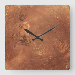 Copper background square wall clock