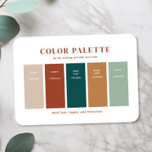 Copper, Beige, and Dark Teal Wedding Colour Palett