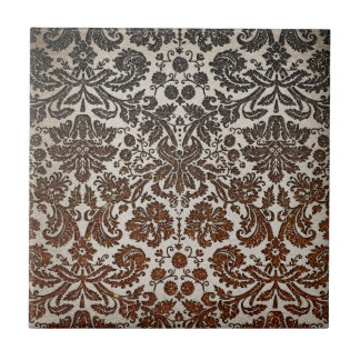 Copper, Black, and Brown Damask Tile