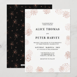 Copper & Black   Chic Modern Wedding Ceremony Invitation
