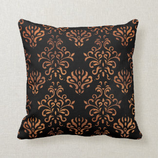 Copper & Black Damask Cushion