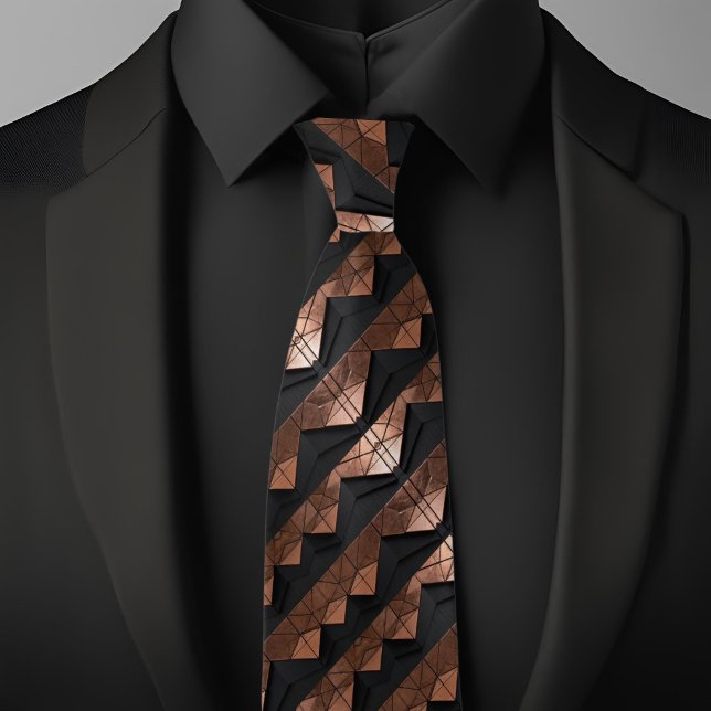 Copper Black Mountain Range Pattern Necktie (Creator Uploaded)