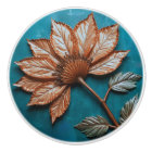 Copper Blooming Flower on Teal