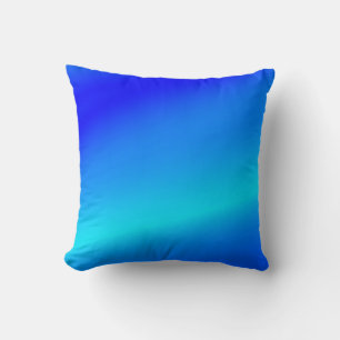 Copper blue ombre watercolor abstract pastel cushion