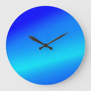 Copper blue ombre watercolor abstract pastel large clock