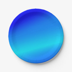 Copper blue ombre watercolor abstract pastel paper plate