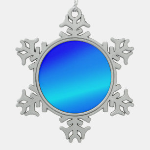 Copper blue ombre watercolor abstract pastel snowflake pewter christmas ornament