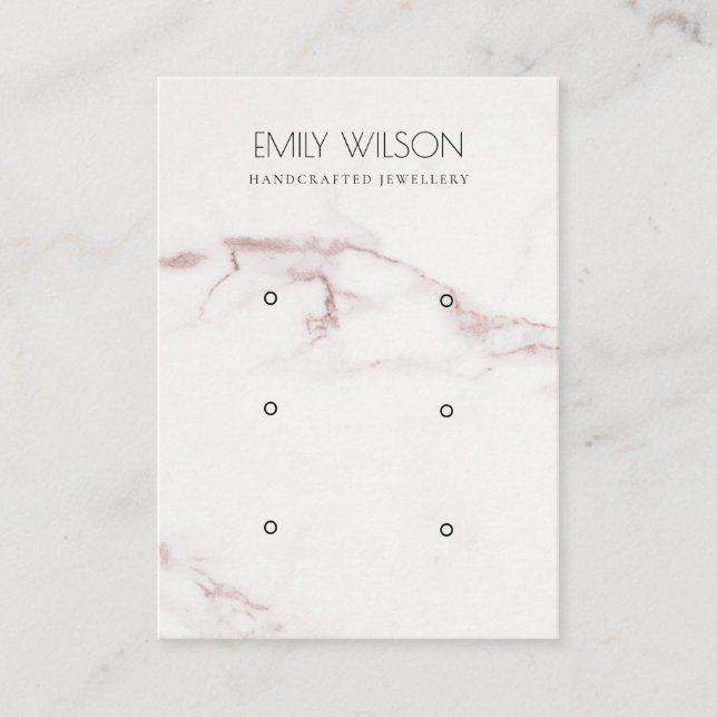COPPER BLUSH MARBLE THREE EARRING DISPLAY LOGO BUSINESS CARD (Front)