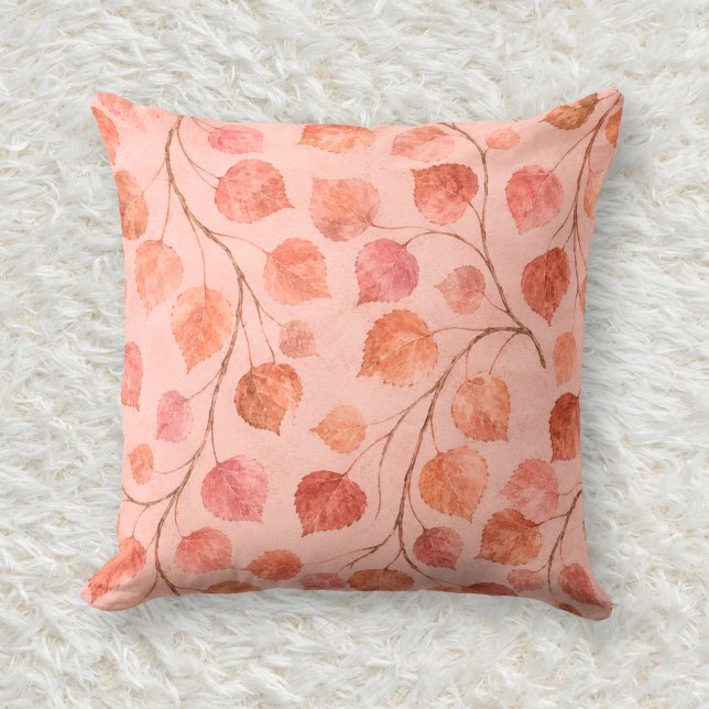 Copper Blush Quaking Aspen Watercolor Pattern Cushion (Creator Uploaded)