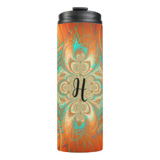 Copper Bronze and Aqua Thermal Tumbler