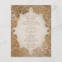 Copper-Bronze Foil Bridal Shower Invitation