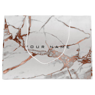 Copper Bronze Marble Metallic Gift Gray Silver Lux Large Gift Bag