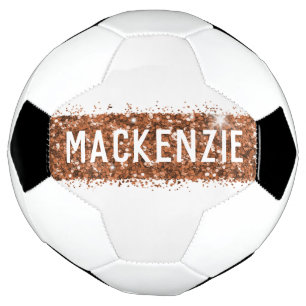 Copper Bronze Stripe Monogram Custom Name Football