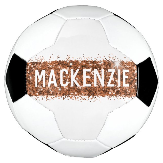Copper Bronze Stripe Monogram Custom Name Football (Rotated)