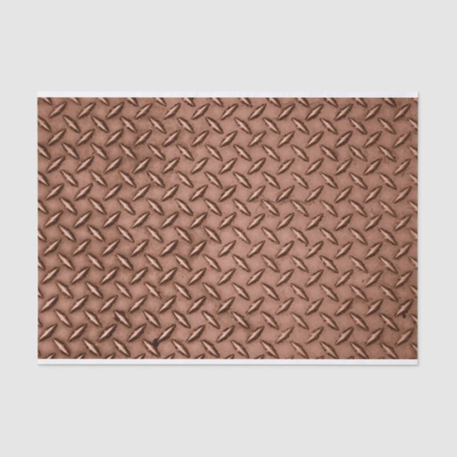 Copper Brown Diamond Plate  Tissue Paper (Front)