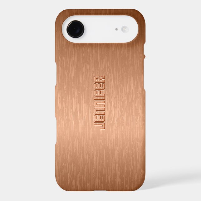 Copper Brown Metallic Brushed Aluminium Look Case-Mate iPhone Case (Back)
