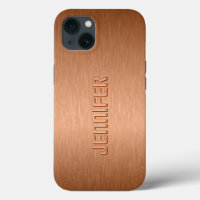 Copper Brown Metallic Brushed Aluminium Look