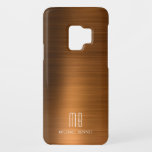 Copper Brown Metallic Monogram Case-Mate Samsung Galaxy S9 Case<br><div class="desc">Copper Brown Metallic Monogram Case-Mate Samsung Galaxy S9 Case. Fully personalise this elegant copper brown brushed metallic Samsung Galaxy S9 case with you monogram and name.</div>