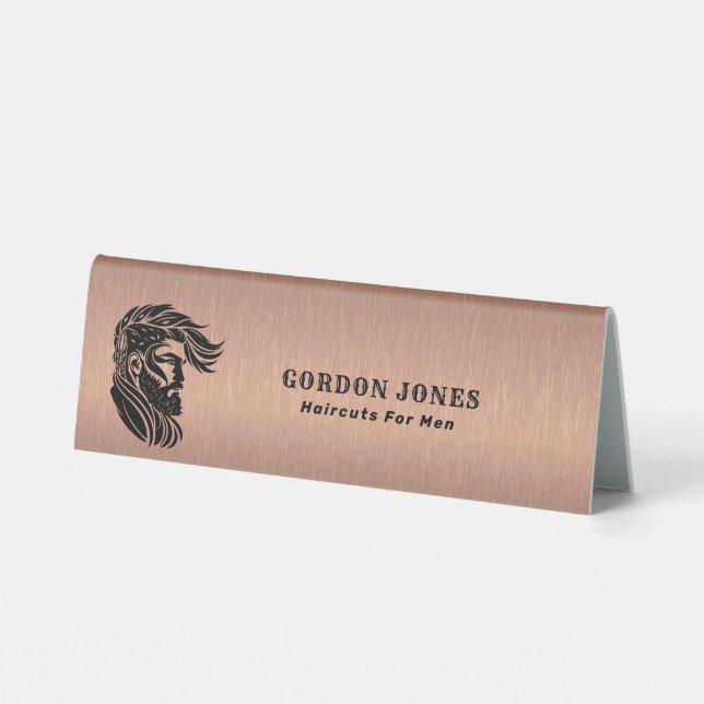 Copper-Brown Metallic Texture Custom Logo  (Back)