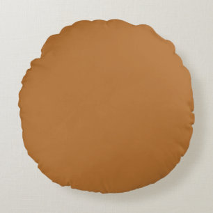 Copper Brown Round Pillow