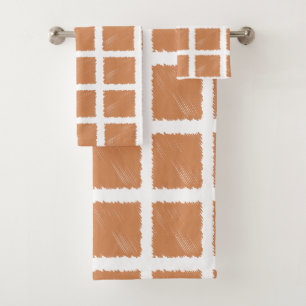 Copper Brown Sketch  Bath Towel Set