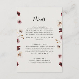 Copper Burgundy Wildflower Beige Details Enclosure Card
