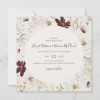 Copper Burgundy Wildflower | Beige Square Wedding