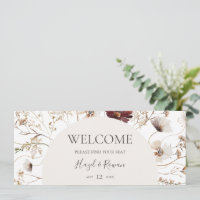 Copper Burgundy Wildflower Seating Chart Header
