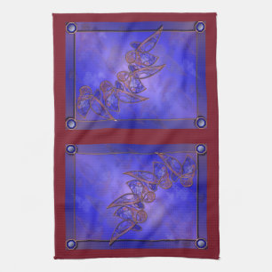Copper Butterflies Kitchen Towel