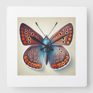 Copper Butterfly 160724IREF231 - Watercolor Square Wall Clock