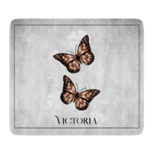 Copper Butterfly Floral Personalised Cutting Board