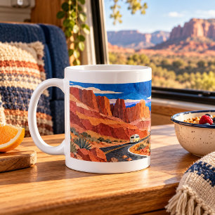 Copper Canyon Caravan Paper Collage Mug
