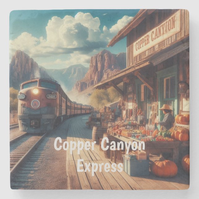 Copper Canyon Express Stone Coaster (Front)