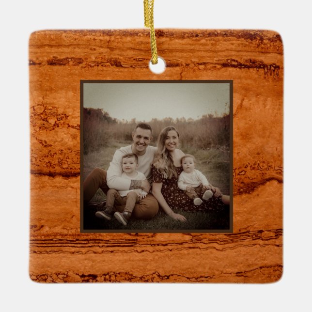 Copper Canyon Granite, amber gold Sedona mountains Ceramic Ornament (Front)