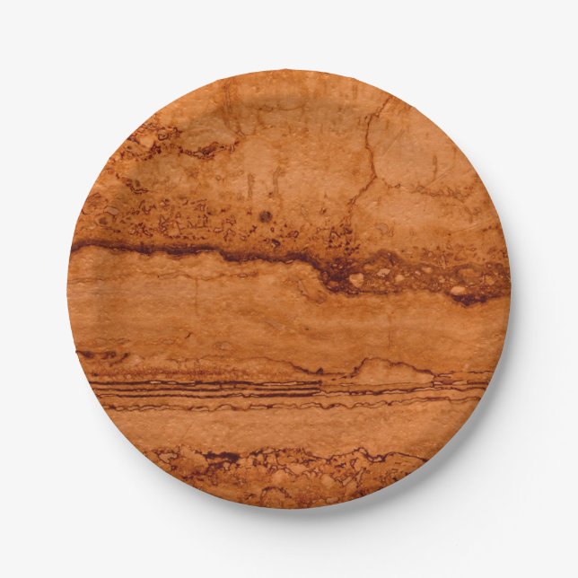 Copper Canyon Granite, amber gold Sedona mountains Paper Plate (Front)