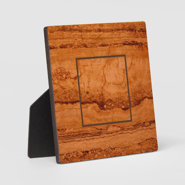 Copper Canyon Granite, amber gold Sedona mountains Plaque (Front)