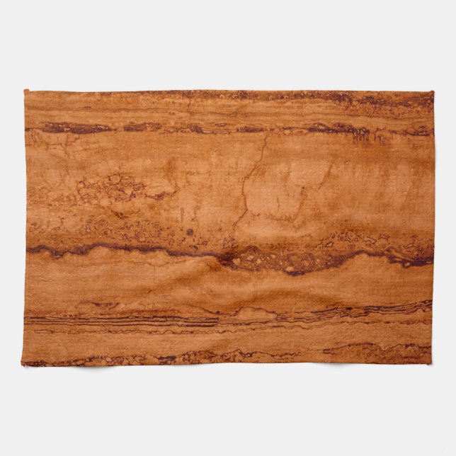Copper Canyon Granite, amber gold Sedona mountains Tea Towel (Horizontal)