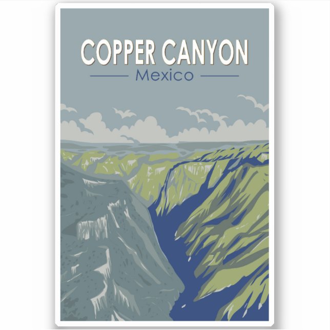 Copper Canyon Mexico Travel Art Vintage (Front)