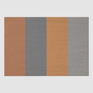 Copper Caramel and Grey Vertical Stripes Tissue Paper