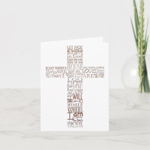 Copper Christian Cross John 14  Sympathy Thank You