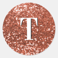 Copper Chunky Glitter Monogrammed