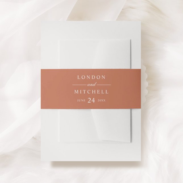 Copper Classic Elegance Wedding Monogram Invitation Belly Band (Creator Uploaded)