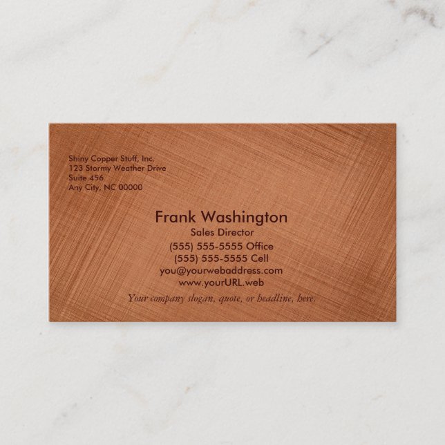Copper Coloured Business Card (Front)