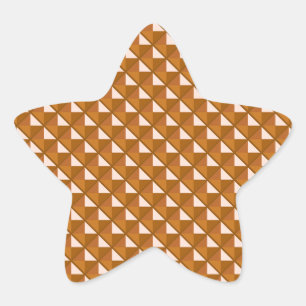 copper coloured, metallic look, studded grid star sticker