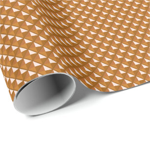 copper coloured, metallic look, studded grid wrapping paper