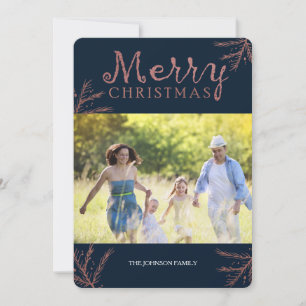copper coloured  Pine Branches Christmas Card